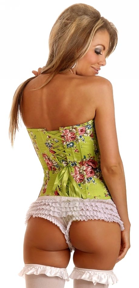 Lime Green Flower Corset